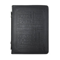 Promotion Embossed Faux Leather Bible Cover in Black